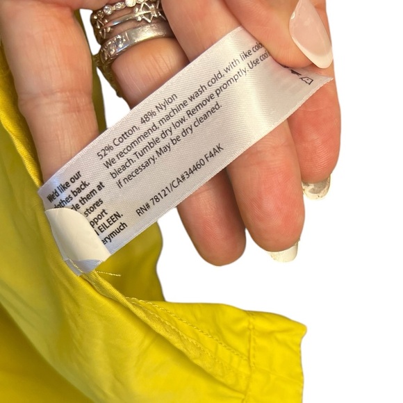 Eileen Fisher butter yellow zip and snap size large jacket with toggle cinching - Picture 13 of 14